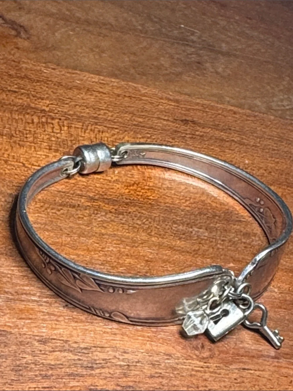 Oneida silver plate flatware magnetized spoon bracelet, custom made piece